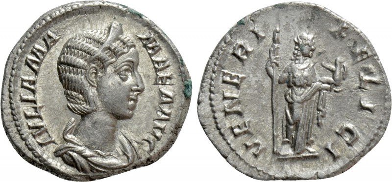 JULIA MAMAEA (Augusta, 222-235). Denarius. Rome. 

Obv: IVLIA MAMAEA AVG. 
Dr...