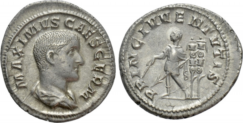 MAXIMUS (Caesar, 235/6-238). Denarius. Rome. 

Obv: MAXIMVS CAES GERM. 
Bareh...