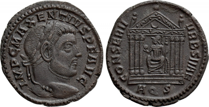 MAXENTIUS (307-312). Follis. Aquileia. 

Obv: IMP C MAXENTIVS P F AVG. 
Laure...