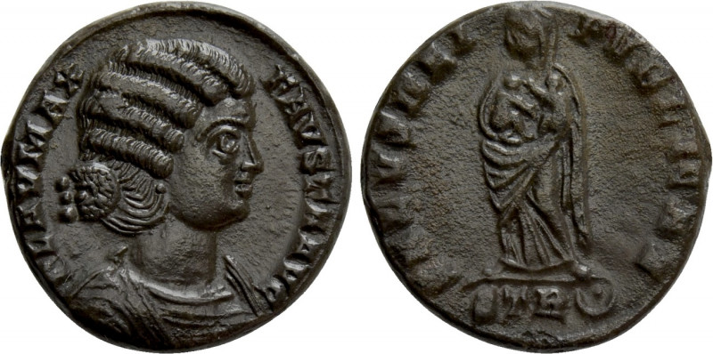 FAUSTA (Augusta, 324-326). Follis. Treveri. 

Obv: FLAV MAX FAVSTA AVG. 
Drap...