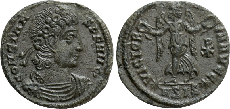 CONSTANS (337-350). Ae. Siscia. 

Obv: CONSTANS P F AVG. 
Diademed, draped an...