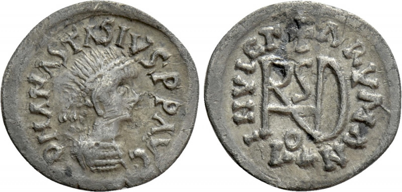 GEPIDS. In the name of Anastasius I (491-518). Quarter Siliqua. Sirmium. 

Obv...