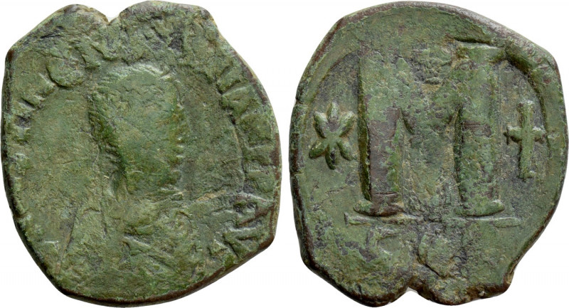 JUSTIN I & JUSTINIAN I (527). Follis. Constantinople. 

Obv: D N IVSTIN Є IVST...