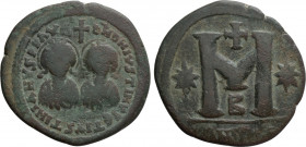 JUSTIN I and JUSTINIAN I (527). Follis. Antioch