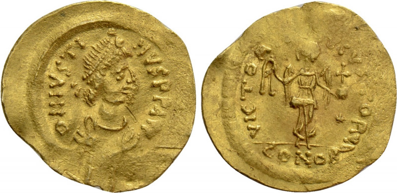 JUSTIN II (565-578). GOLD Tremissis. Constantinople. 

Obv: D N IVSTINVS P P A...