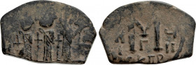 HERACLIUS with MARTINA and HERACLIUS CONSTANTINE (610-641). Follis. Uncertain mint in Cyprus. Dated RY 17 (626/7)