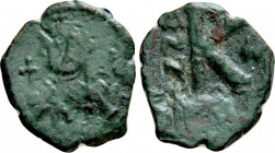 LEONTIUS (695-698). Half Follis. Constantinople. Dated RY 2 (696/7)