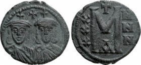NICEPHORUS I with STAURACIUS (802-811). Follis. Constantinople