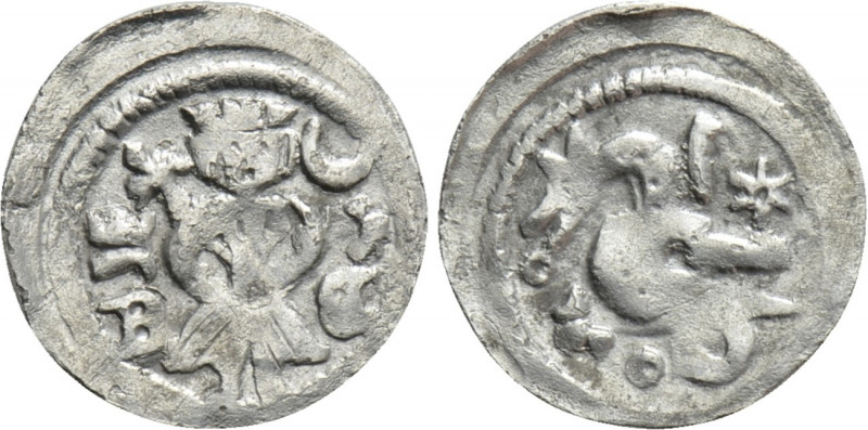 HUNGARY. Bela IV (1235-1270). Denar. 

Obv: B - Є. 
Béla standing facing, hol...