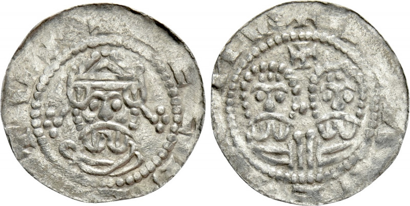 NETHERLANDS. Friesland. Ekbert II (1068-1077). Denar. 

Obv: Crowned head faci...