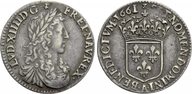 FRANCE. Louis XIV (1643-1715). 1/12 Écu (1661-A). Paris. 

Obv: LVD XIIII D G ...