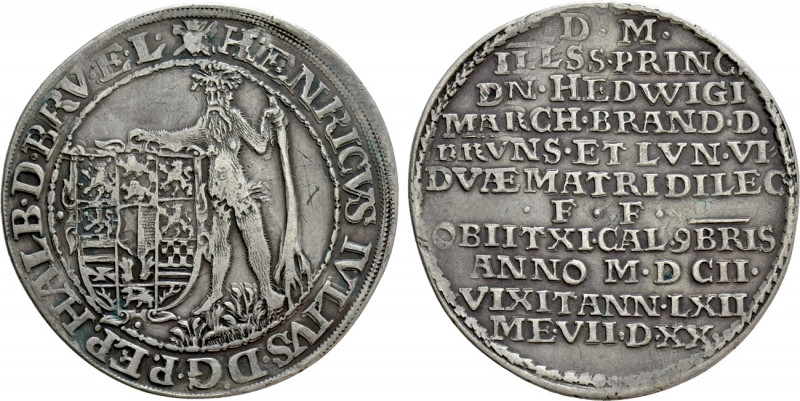 GERMANY. Brunswick-Wolfenbüttel. Heinrich Julius (1589-1613). Reichstaler (1602)...