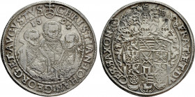 GERMANY. Saxony. Christian II with Johann Georg I and August (1591-1611). Reichstaler (1594-HB). Dresden