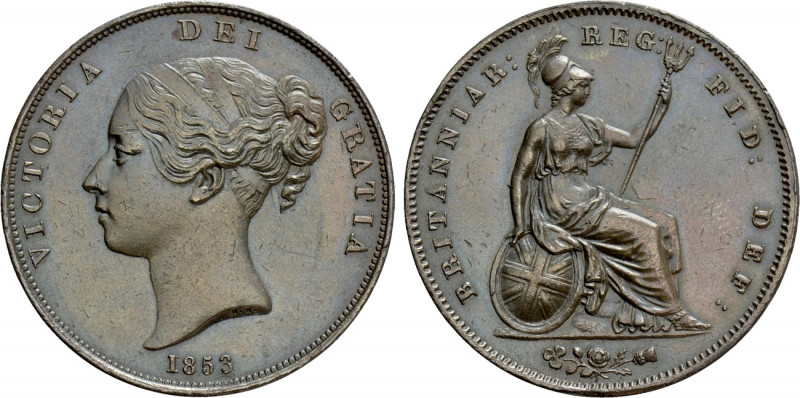 GREAT BRITAIN. Victoria (1837-1901). Penny (1853). 

Obv: VICTORIA DEI GRATIA....