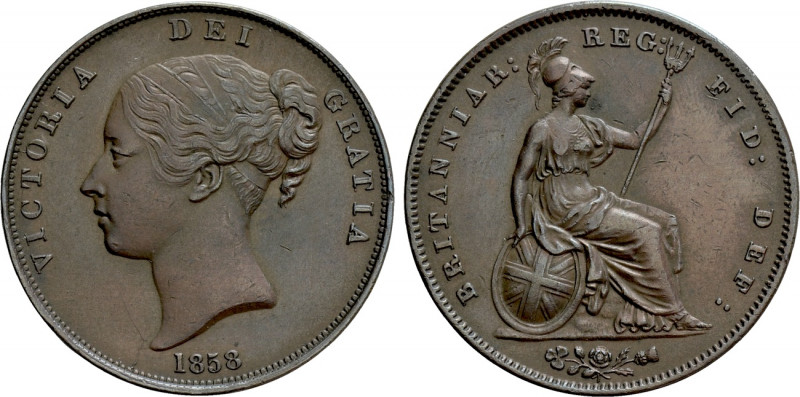 GREAT BRITAIN. Victoria (1837-1901). Penny (1858). 

Obv: VICTORIA DEI GRATIA....