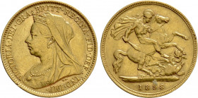 GREAT BRITAIN. Victoria (1837-1901). GOLD Half Sovereign (1898). London