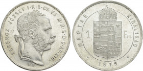 HUNGARY. Franz Joseph I (1848-1916). 1 Forint (1879-KB). Kremnitz