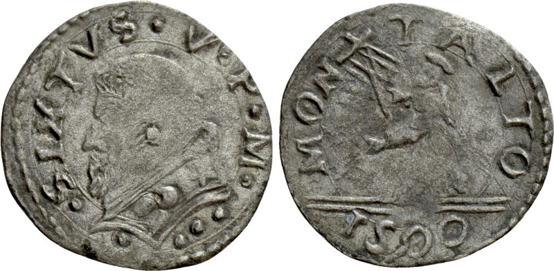 ITALY. Papal States. Sixtus V (1585-1590). Baiocco (1590). Montalto. 

Obv: SI...