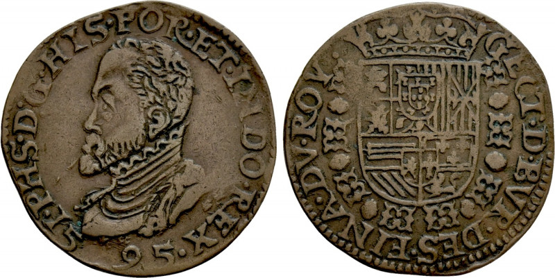 NETHERLANDS. Philips III van Croy. Jeton (1595). 

Obv: PHS D G HISP POR ET IN...