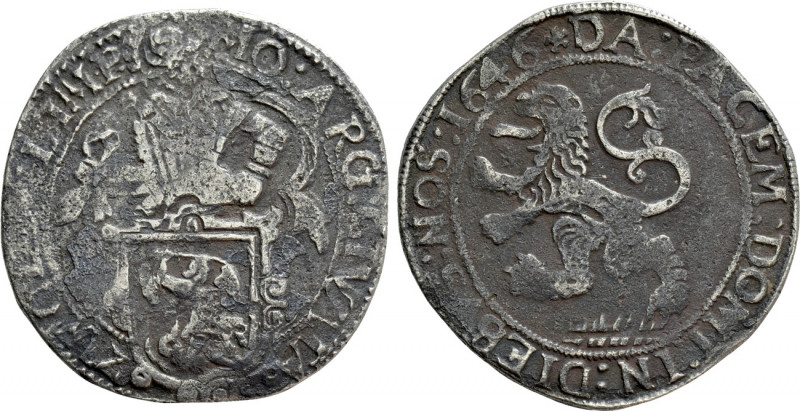 NETHERLANDS. Zwolle. Lion Dollar or Leeuwendaalder (1646). 

Obv: MO ARG CIVIT...