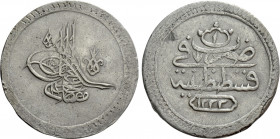 OTTOMAN EMPIRE. Mustafa IV (AH 1222-1223 / AD 1807-1808). 2 Kurush. Qustantiniya (Constantinople). Dated AH 1222/1 (1807/8 AD)