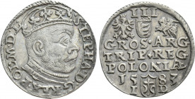 POLAND. Stephen Báthory (1576-1586). Trojak (1583-ID). Olkusz