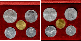 VATICAN CITY. Pius XII (1939-1958). Specimen Set 1950 With 5 Coins (Including 100 Lira in GOLD)