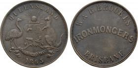 AUSTRALIA. Penny Token (1863). Struck by Ironmongers W. & B. Brookes in Brisbane