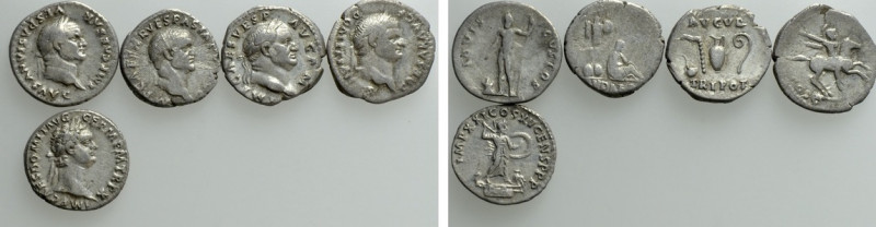 5 Denarii of the Flavian Dynasty; Including Judaea Capta. 

Obv: .
Rev: .

...