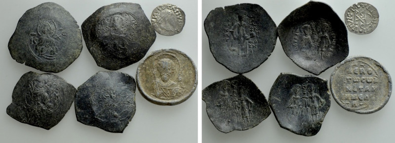 6 Byzantine Coins and Seals. 

Obv: .
Rev: .

. 

Condition: See picture....