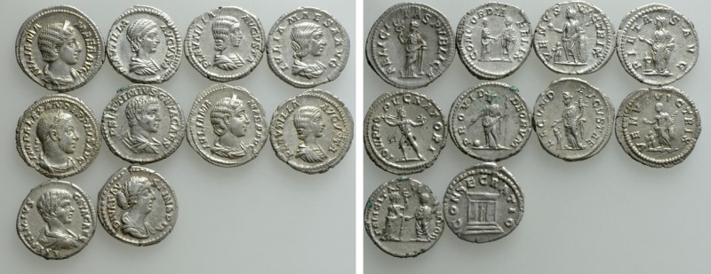 10 Roman Coins; Plautilla, Geta etc. 

Obv: .
Rev: .

. 

Condition: See ...