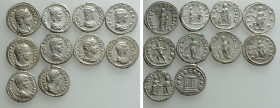 10 Roman Coins; Plautilla, Geta etc