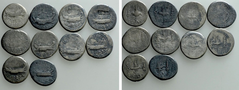 10 Legionary Denarii of Marc Antony. 

Obv: .
Rev: .

. 

Condition: See ...