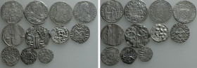 10 Medieval and Modern Coins; France, Byzantine Empire et