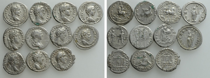 11 Roman Denarii. 

Obv: .
Rev: .

. 

Condition: See picture.

Weight:...