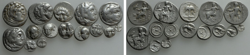 15 Greek Coins. 

Obv: .
Rev: .

. 

Condition: See picture.

Weight: g...