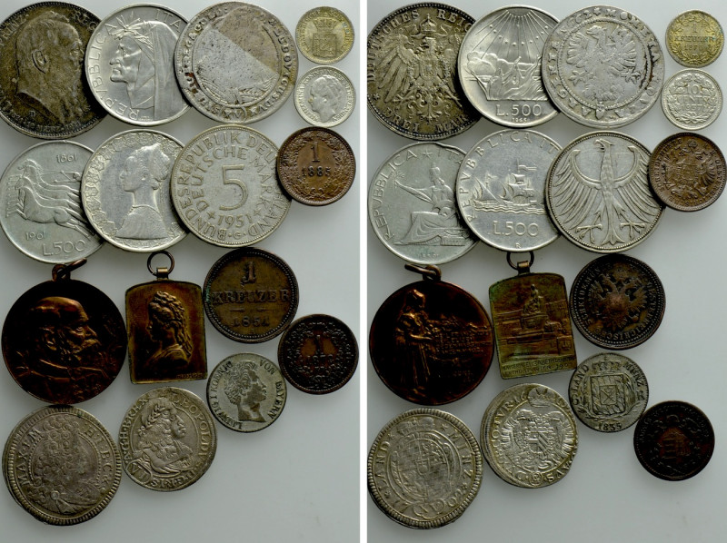 16 Coins and Medals; Italy; Austria etc. 

Obv: .
Rev: .

. 

Condition: ...