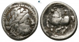 Eastern Europe. Imitations of Philip II of Macedon circa 300-200 BC. "Dachreiter" type. Drachm AR