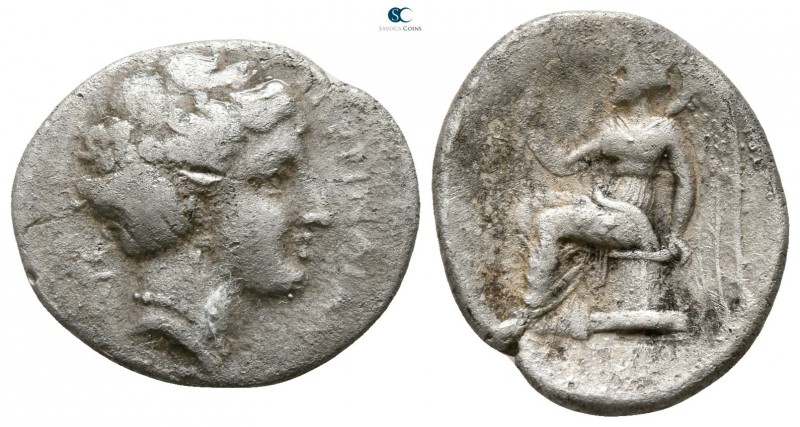 Bruttium. Terina circa 300 BC. 
1/3 Nomos AR

15mm., 1,69g.

ΤΕΡΙΝΑΙΩΝ, hea...
