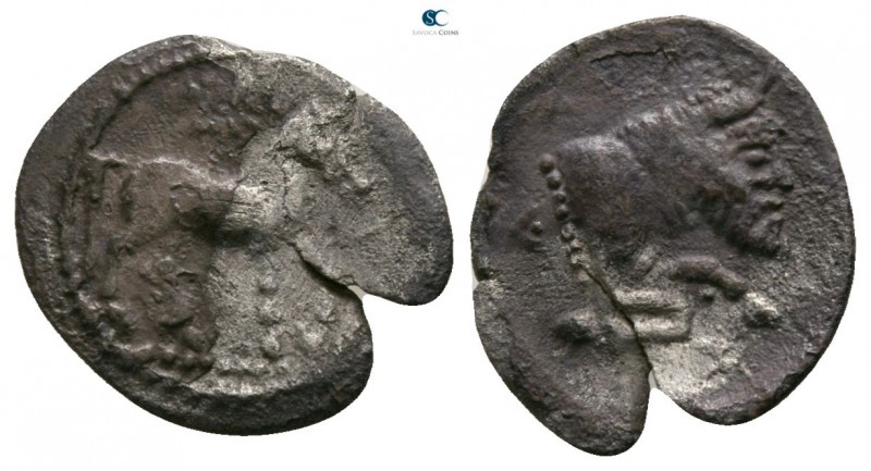 Sicily. Gela circa 465-450 BC. 
Litra AR

11mm., 0,64g.

Horse on lead adva...
