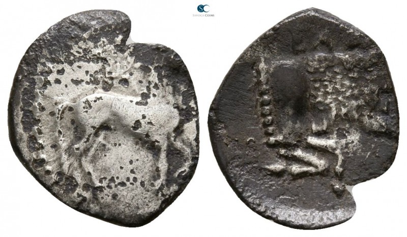 Sicily. Gela circa 465-450 BC. 
Litra AR

12mm., 0,69g.

Horse on lead adva...