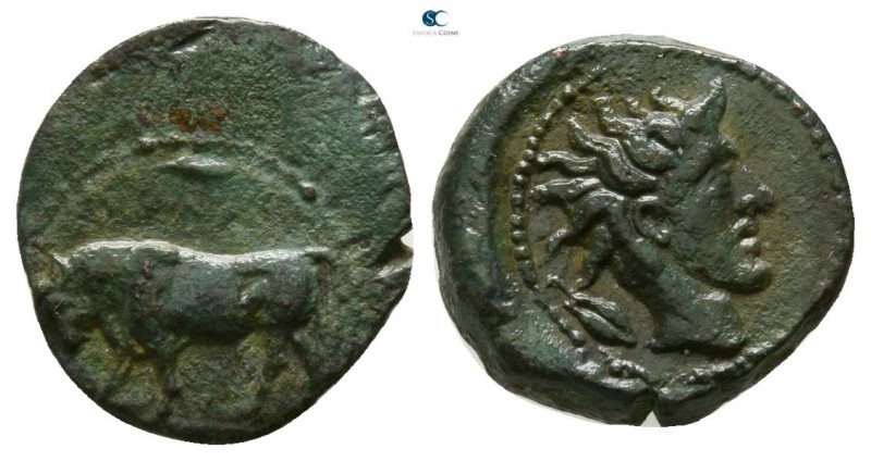 Sicily. Gela circa 420-405 BC. 
Onkia Æ

9mm., 1,08g.

Bull advancing left ...