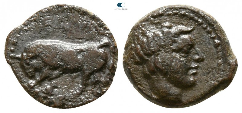 Sicily. Gela circa 420-405 BC. 
Onkia Æ

10mm., 1,03g.

Bull butting left /...