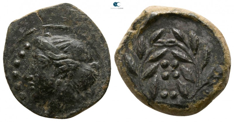 Sicily. Himera circa 420-407 BC. 
Hemilitron Æ

15mm., 3,32g.

IME, head of...