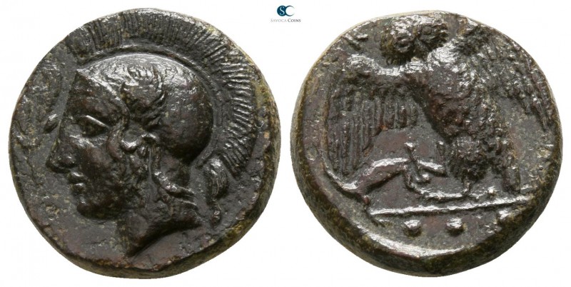 Sicily. Kamarina circa 420-405 BC. 
Tetras or Trionkion Æ

13mm., 3,58g.

H...