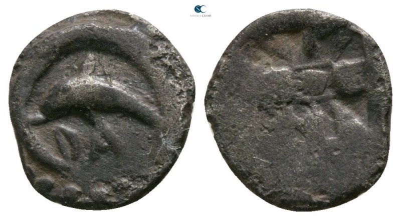 Sicily. Messana-Zankle circa 515-493 BC. 
Litra AR

8mm., 0,57g.

DA, dolph...
