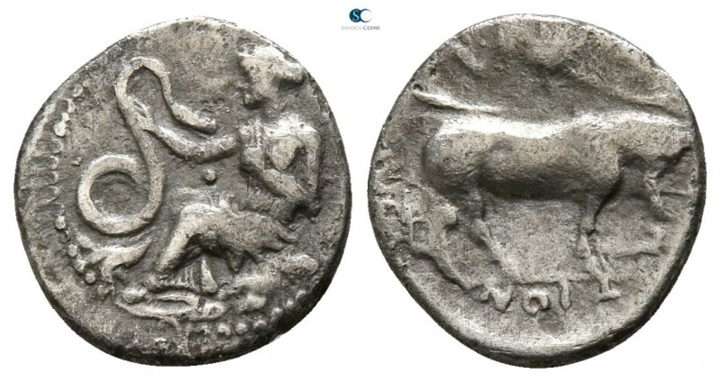 Sicily. Selinus circa 410 BC. 
Litra AR

12mm., 0,68g.

Nymph seated left o...
