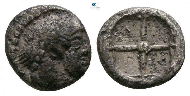 Sicily. Syracuse. Hieron I. 478-466 BC. 
Obol AR

7mm., 0,59g.

Diademed he...
