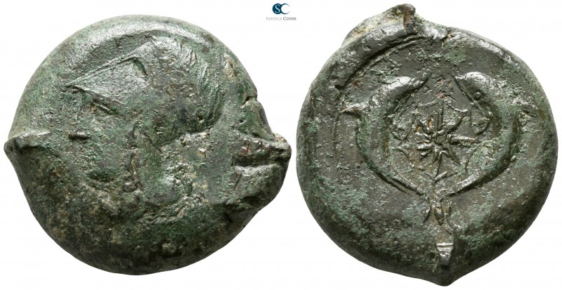 Sicily. Syracuse. Dionysios I. 405-367 BC. 
Drachm Æ

30mm., 33,63g.

ΣYPA,...