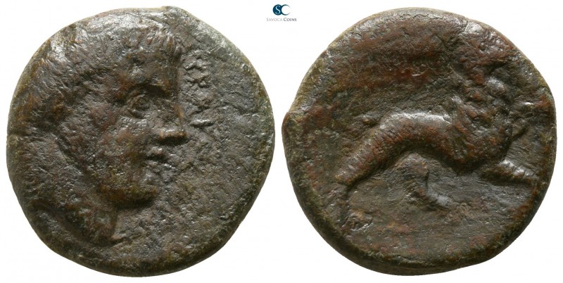 Sicily. Syracuse. Agathokles 317-289 BC. 
Litra Æ

17mm., 6,18g.

Diademed ...